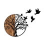 Wallity Tree And Birds - 322 Escultura de Pared Negro y Nogal